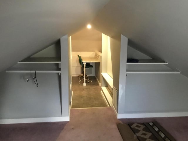 1002 7th Aly, Crivitz, WI 54114 - additional living space featuring lofted ceiling, carpet floors, and baseboards