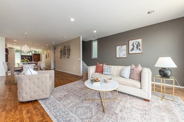 living room featuring hardwood / wood-style floors