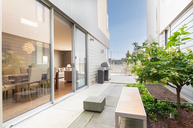 view of patio / terrace featuring a grill