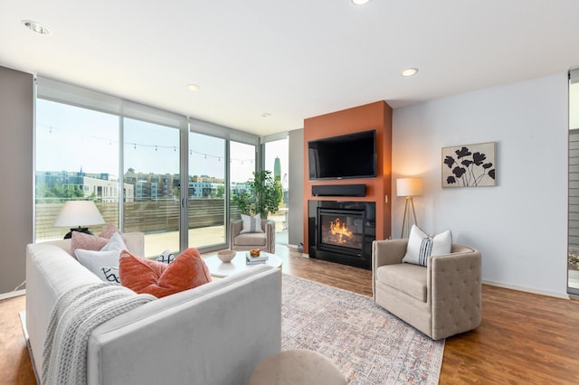 living room featuring wood-type flooring