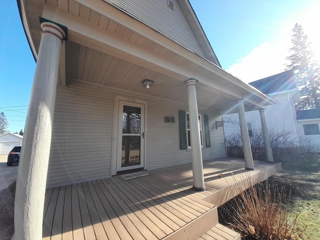 wooden deck with a porch