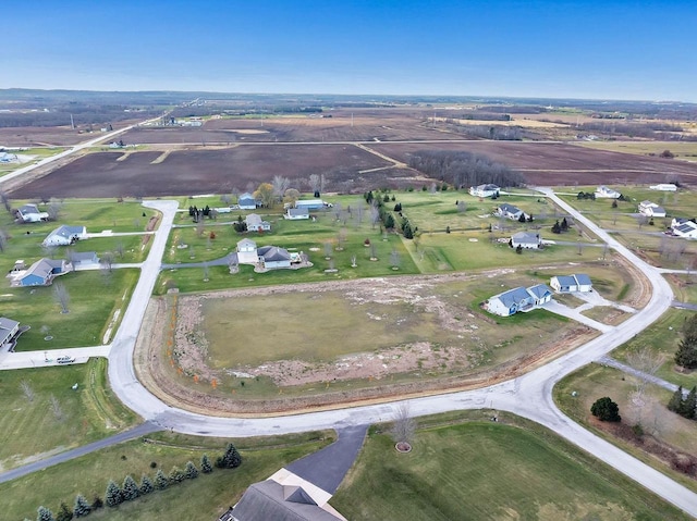 bird's eye view with a rural view