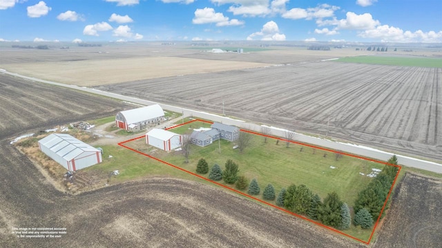 aerial view with a rural view