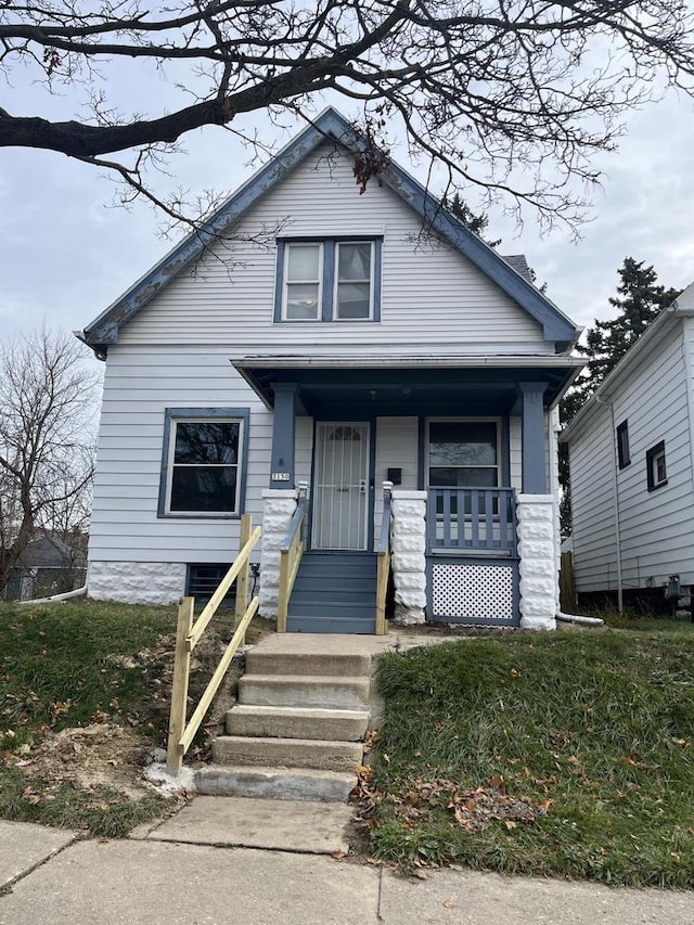 bungalow-style home with covered porch