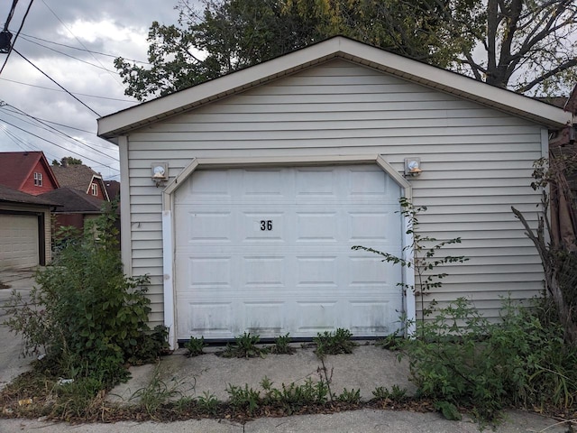 view of garage