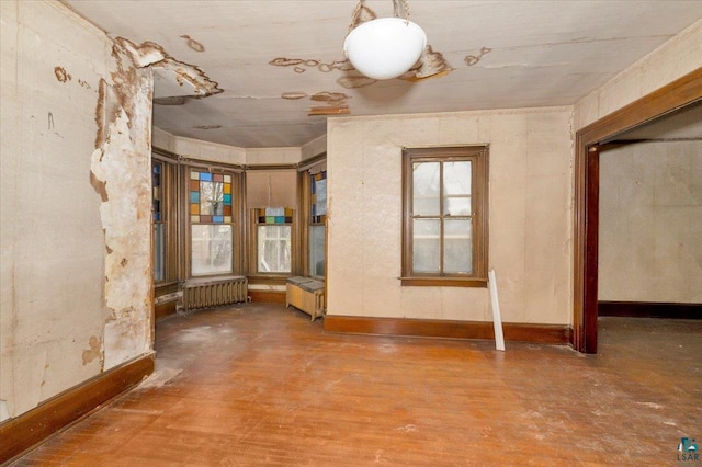 interior space featuring hardwood / wood-style flooring and radiator