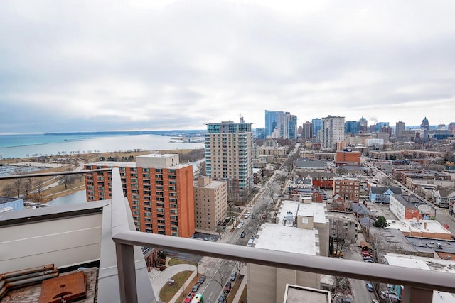 view of city featuring a water view