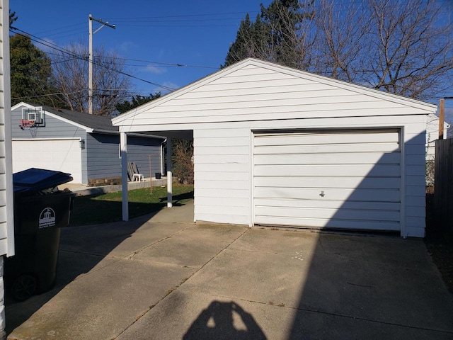 view of garage