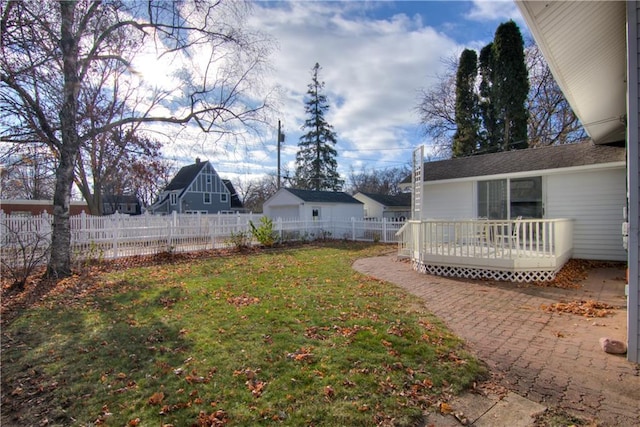 view of yard featuring a deck