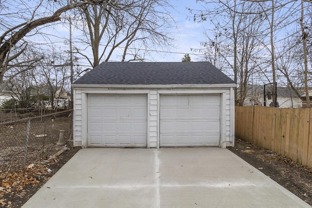 view of garage