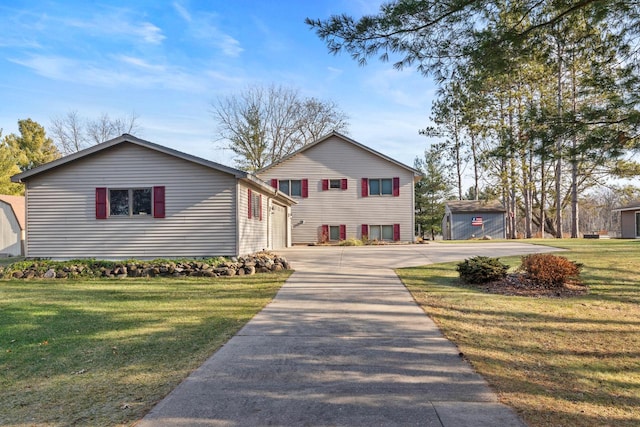 view of front of house with a front yard