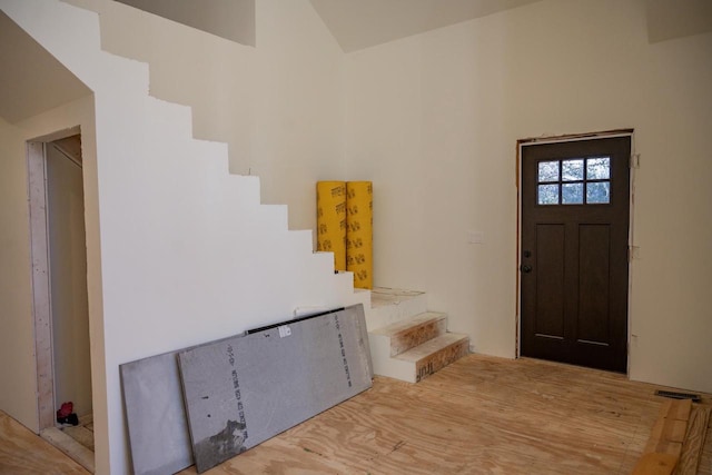 entrance foyer with light hardwood / wood-style floors