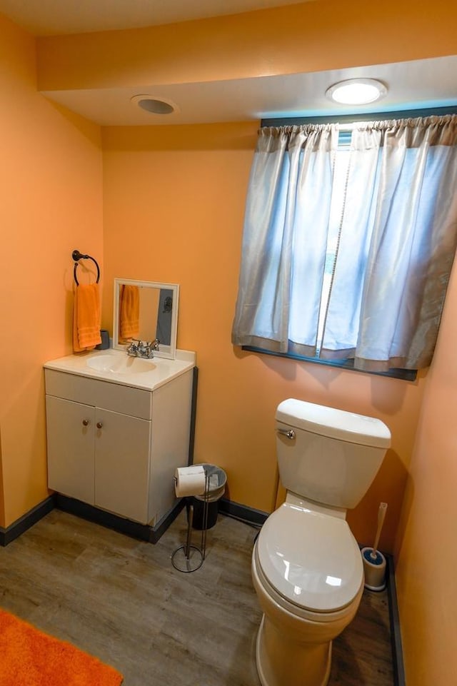 N9128 Snow Snake Trl, Necedah, WI 54646 - bathroom with vanity and wood finished floors