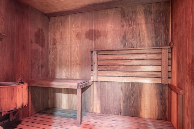 view of sauna / steam room featuring hardwood / wood-style flooring