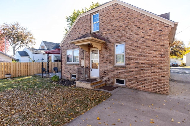 view of front of house with a patio