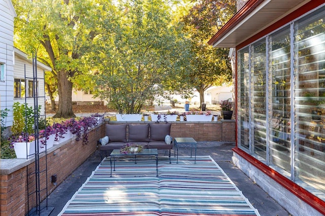 view of patio with outdoor lounge area