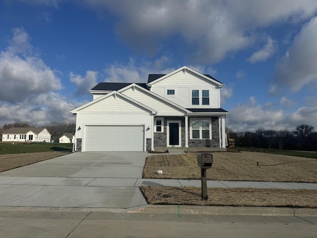 view of front of house with a garage