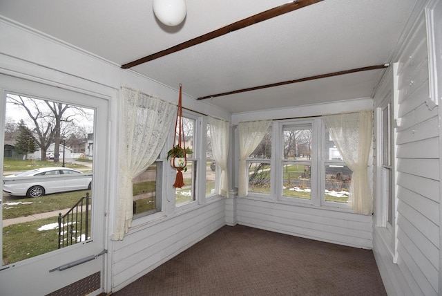 view of unfurnished sunroom