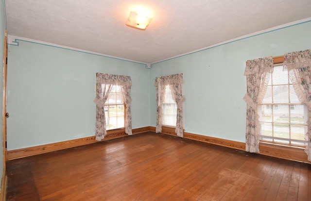 spare room featuring wood-type flooring