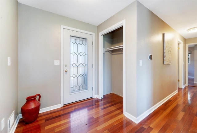 entryway featuring hardwood / wood-style floors