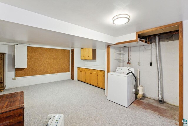 121 E Bayfield St, Washburn, WI 54891 - basement with light carpet and washer / clothes dryer