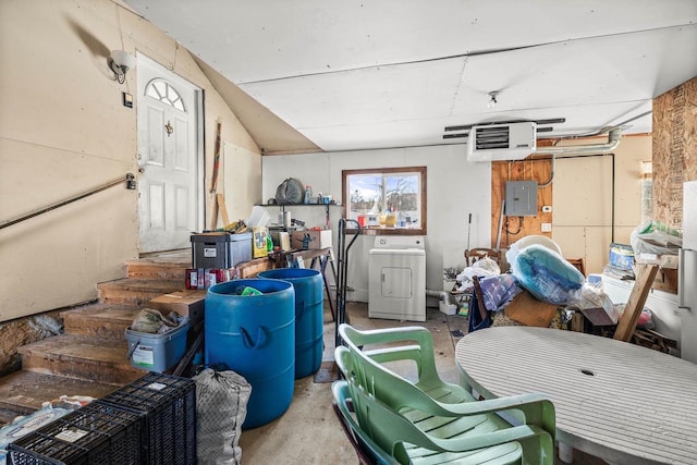 interior space featuring washer / dryer and electric panel