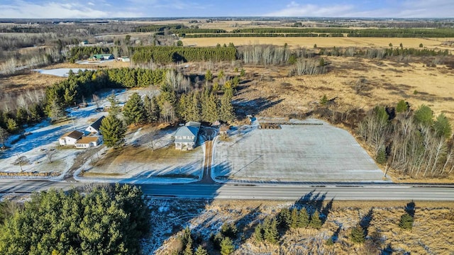 bird's eye view with a rural view