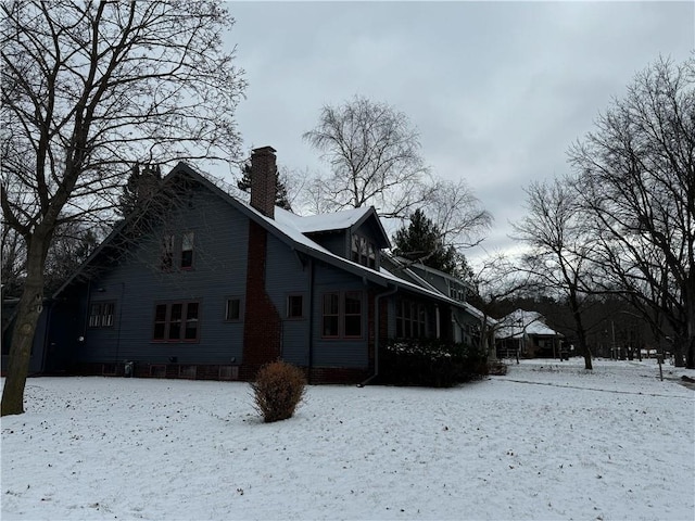 view of snowy exterior