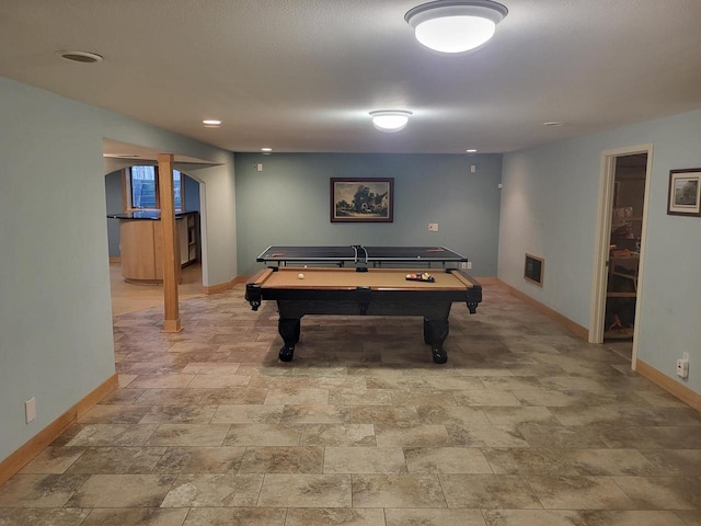 rec room with billiards