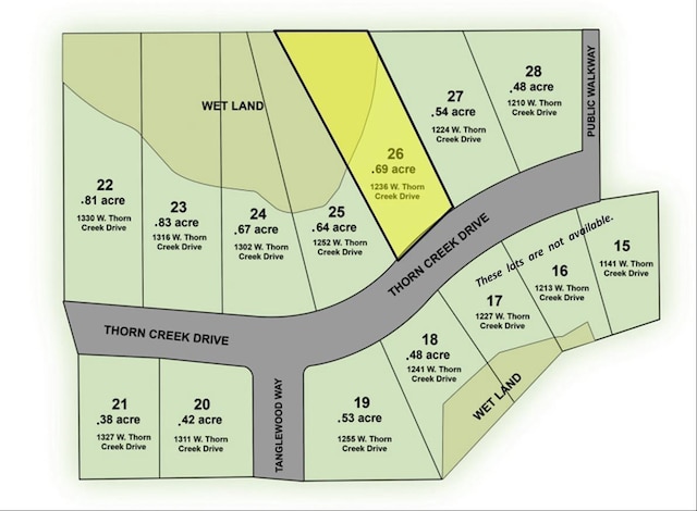 1236 W Thorn Creek Dr, Hilbert WI, 54129 land for sale