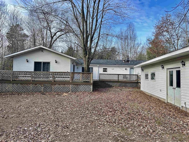 view of yard with a deck