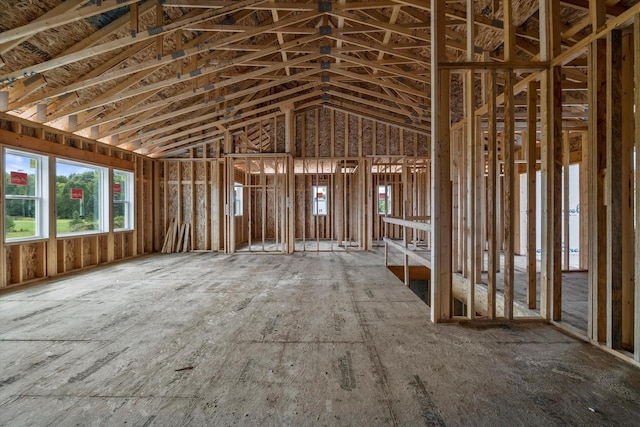 misc room featuring high vaulted ceiling