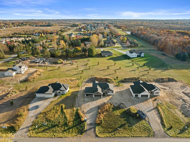 aerial view with a rural view