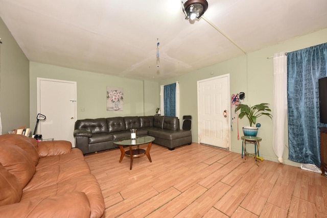 living room featuring light hardwood / wood-style floors