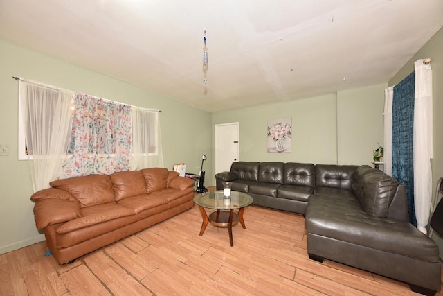 living room featuring light hardwood / wood-style flooring