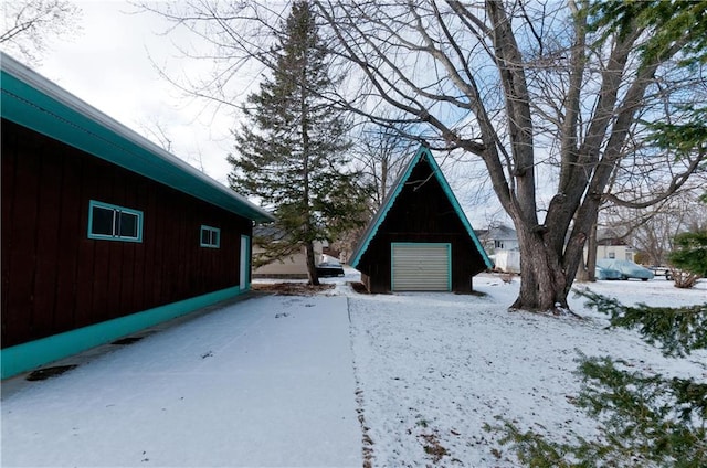 view of snowy exterior