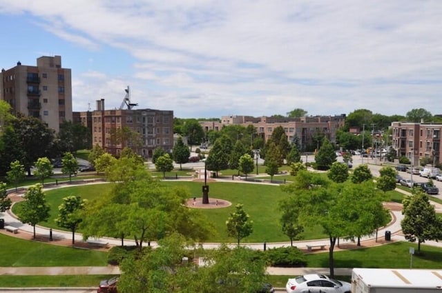 view of property's community with a yard