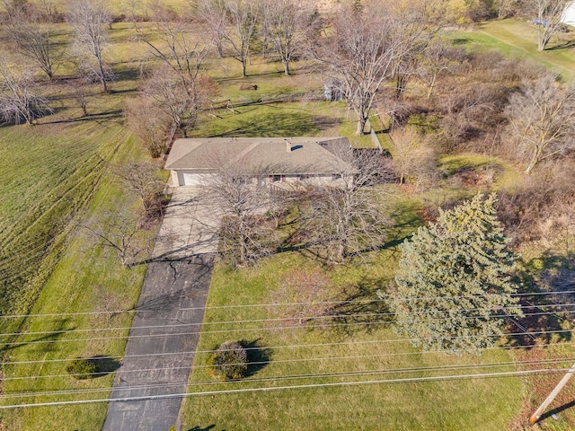 drone / aerial view featuring a rural view