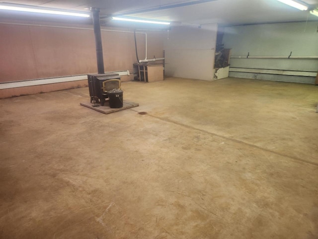 41 E Vista Blvd, Markesan, WI 53946 - basement featuring a wood stove