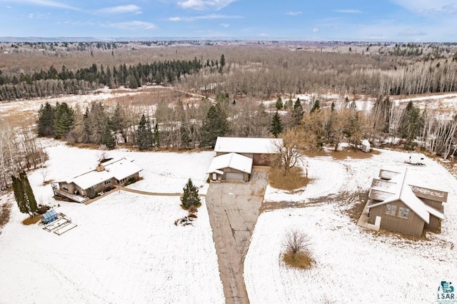 view of snowy aerial view