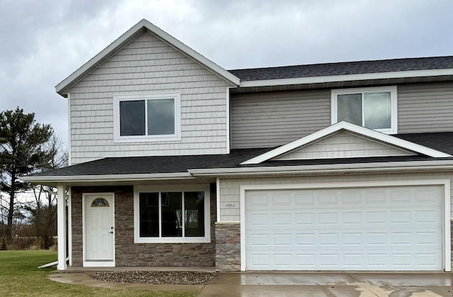 view of front facade with a garage