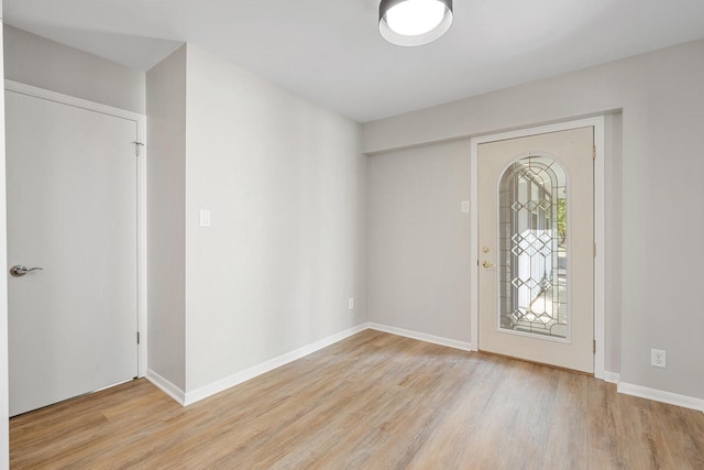 foyer entrance featuring light hardwood / wood-style floors