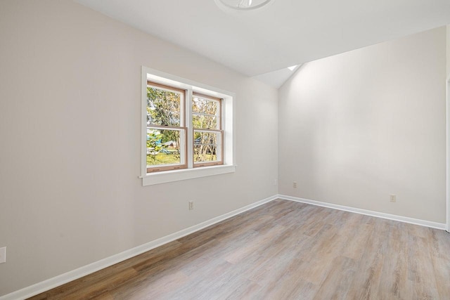 empty room with light wood-type flooring