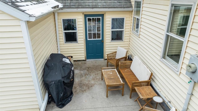 view of patio with area for grilling