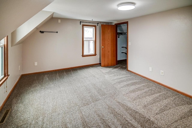 additional living space featuring carpet