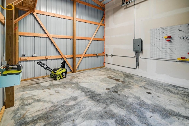 garage with electric panel