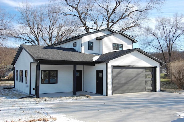 view of front of home with a garage