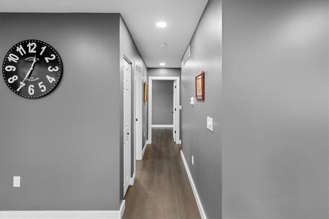 hall featuring dark hardwood / wood-style flooring