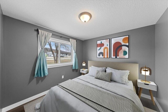 bedroom featuring a textured ceiling