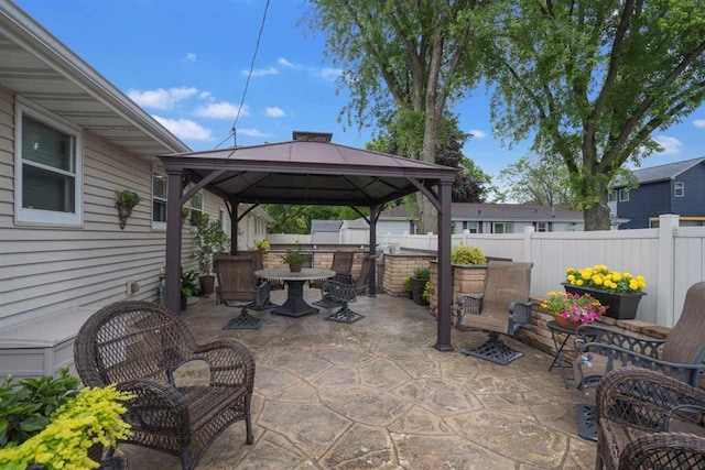 view of patio with a gazebo